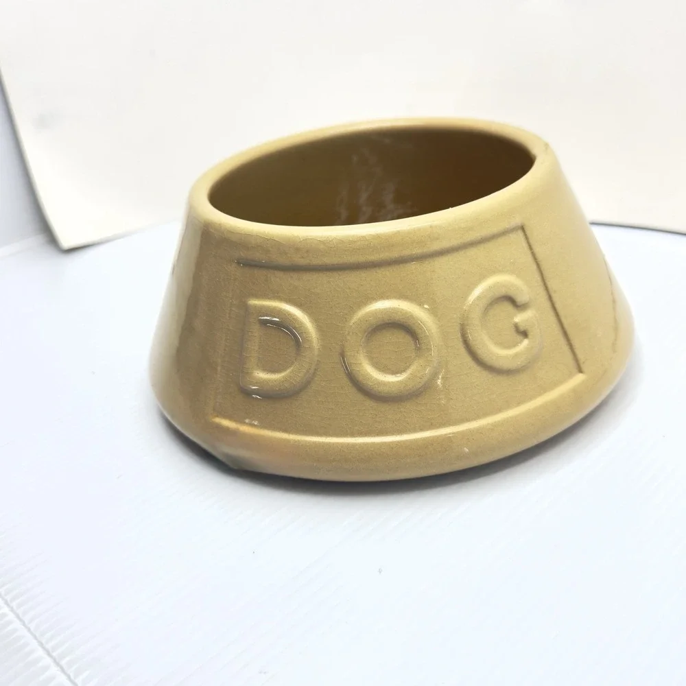 Mason Cash English Stoneware Dog Bowl MCM Style Non Tip Floppy Ear 1.6L Tan